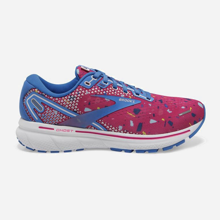 Brooks Ghost 14 Womens Cushioned Road Running Shoes - RoyalBlue/DeepPink/Beetroot/Campanula - Philip